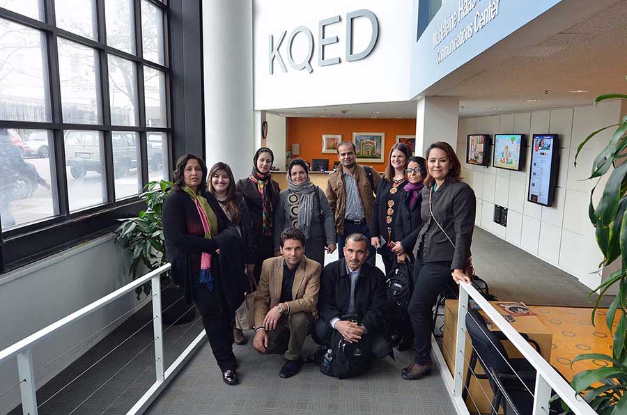 a group of sjsu professors gathered at kqed