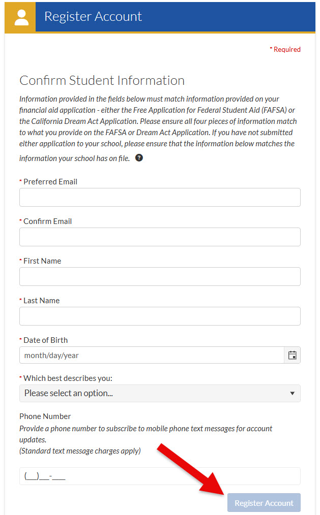 Student Forms Registration Form