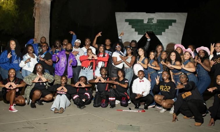 Group of students with NPHC banner