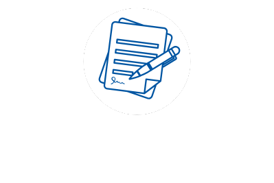 Icon graphic showing a stack of documents and forms.