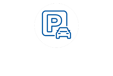 Icon graphic of the parking symbol P