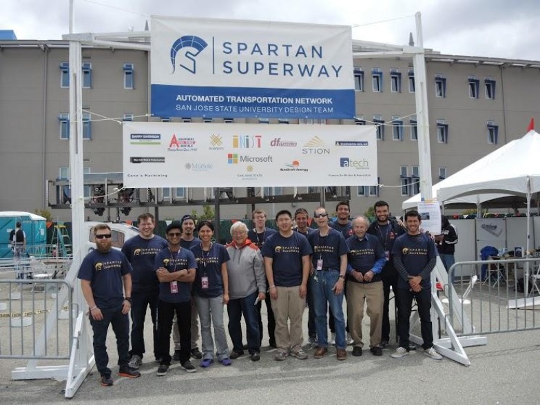 Group of students and faculty at MakerFaire 2015.