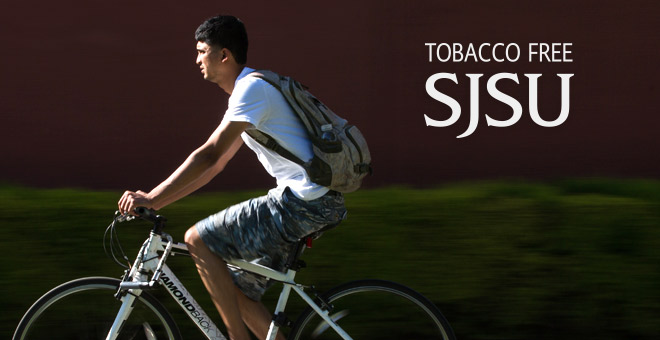 Student riding a bike.